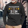 Total Solar Eclipse Us Tour 04 08 2024 Evansville Indiana Long Sleeve T-Shirt Gifts for Old Men