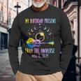 Total Solar Eclipse And Yes It's My Birthday April 8 2024 Long Sleeve T-Shirt Gifts for Old Men