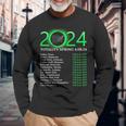 Totality Path 2024 American Total Eclipse Map On Back Long Sleeve T-Shirt Gifts for Old Men