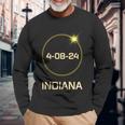 Totality Path 2024 Indiana Total Eclipse Pocket Long Sleeve T-Shirt Gifts for Old Men