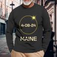 Totality Path 2024 Maine Total Eclipse Pocket Long Sleeve T-Shirt Gifts for Old Men