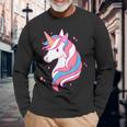 Trans Pride Einhorn Lgbt-Trans-Alliierter Black Langarmshirts Geschenke für alte Männer
