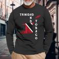 Trinidad And Tobago Map Pride Trinidadian Roots Flag Long Sleeve T-Shirt Gifts for Old Men