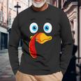 Turkey Face Thanksgiving Costume Toddler Boys Long Sleeve T-Shirt Gifts for Old Men