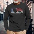 Turkey Hunter Fun Turkey Hunting Patriotic Usa Flag Long Sleeve T-Shirt Gifts for Old Men