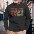 Turning 70 Birthday Decorations 70Th Bday 1954 Birthday Long Sleeve T-Shirt Gifts for Old Men