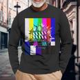 Tv Test Pattern Color Bars Tv Static And Vintage Tv Long Sleeve T-Shirt Gifts for Old Men