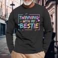 Twin Matching Twins Day Friend Twinning With My Bestie Twin Long Sleeve T-Shirt Gifts for Old Men