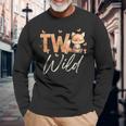 Two Wild Fox Woodland Animal 2Nd Birthday 2 Year Old Long Sleeve T-Shirt Gifts for Old Men