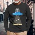 Ufo Alien Boston Terrier Abduction Believe Long Sleeve T-Shirt Gifts for Old Men