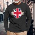 Uk England Flag English Hero Costume Langarmshirts Geschenke für alte Männer
