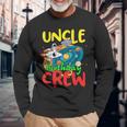 Uncle Birthday Crew Outer Space Planets Universe Party Long Sleeve T-Shirt Gifts for Old Men