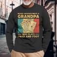 Never Underestimate A Grandpa Who Plays Hand And Foot Long Sleeve T-Shirt Gifts for Old Men