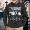 Unterschätze Niemals Einen Alten Mann Mit Ein Fahrrad Langarmshirts Geschenke für alte Männer