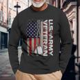 Us Army Veteran America Flag Vintage Army Veteran Long Sleeve T-Shirt Gifts for Old Men