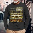 Us Flag America Total Solar Eclipse 2024 In Paducah Kentucky Long Sleeve T-Shirt Gifts for Old Men