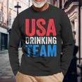 Usa Drinking Team Fourth Of July Long Sleeve T-Shirt Gifts for Old Men
