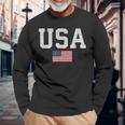 Usa Patriotic American Flag 4Th Of July Independence Day Long Sleeve T-Shirt Gifts for Old Men