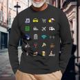 Vacaciones Turista Traductor Icono Deiaje Barrera Lingüíst Camiseta de manga larga Regalos para ancianos