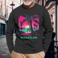 Vacation Souvenir Palm Tree Mazatlan Long Sleeve T-Shirt Gifts for Old Men