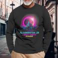 Vaporwave Total Solar Eclipse Bloomington Indiana In Long Sleeve T-Shirt Gifts for Old Men