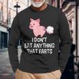 Vegan I Don't Eat Anything That Farts Pro Vegan Long Sleeve T-Shirt Gifts for Old Men