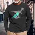 Velociraptor Turquoise Parrotlet Dinosaur Parrot Birb Memes Long Sleeve T-Shirt Gifts for Old Men