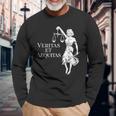 Veritas Et Aequitas Goddess Lady Justice Long Sleeve T-Shirt Gifts for Old Men