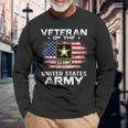 Veteran Of The United States Army With American Flag Long Sleeve T-Shirt Gifts for Old Men