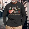 Vintage 1973 Limited Edition Guitar Year Of Birth Birthday Long Sleeve T-Shirt Gifts for Old Men