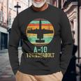 Vintage A-10 Thunderbolt Ii Warthog Military Airplane Long Sleeve T-Shirt Gifts for Old Men