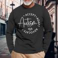Vintage Autism Accept Adapt Advocate Autism Quotes Sayings Long Sleeve T-Shirt Gifts for Old Men