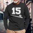 Vintage Baseball Jersey Number 15 Player Number Long Sleeve T-Shirt Gifts for Old Men