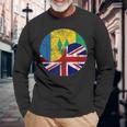 Vintage British & St Vincent And The Grenadines Flags Long Sleeve T-Shirt Gifts for Old Men