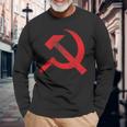 Vintage Cccp Ussr Hammer Sickle Flag Soviet Distressed Langarmshirts Geschenke für alte Männer