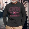 Vintage Cupid University College Cute Valentines Day Long Sleeve T-Shirt Gifts for Old Men