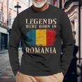 Vintage Romanian Flag Legends Were Born In Romania Long Sleeve T-Shirt Gifts for Old Men