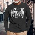 Vintage Golfing Best Grandad By Par Fathers Day Dad Papa Long Sleeve T-Shirt Gifts for Old Men
