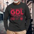 Vintage Guadalajara Gdl Airport Code Travel Day Retro Day Blue Langarmshirts Geschenke für alte Männer