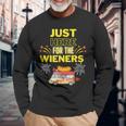 Vintage Hot Dog 4Th Of July I'm Just Here For The Wieners Long Sleeve T-Shirt Gifts for Old Men