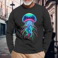 Vintage Jellyfish Scuba Diving Jellyfish Beach Jelly Fish Long Sleeve T-Shirt Gifts for Old Men