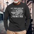 Vintage Let Your Boys Be Country Flag Usa Country Music Long Sleeve T-Shirt Gifts for Old Men