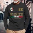 Vintage Mexico Jersey Futbol Soccer Flag Fan Long Sleeve T-Shirt Gifts for Old Men