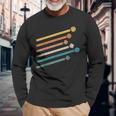 Vintage Minimalist Geeky Polyhedral Falling Retro Rainbow Long Sleeve T-Shirt Gifts for Old Men
