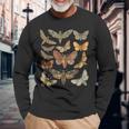 Vintage Moth Cottagecore Aesthetic Goblincore Dark Academia Long Sleeve T-Shirt Gifts for Old Men