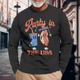 Vintage Party In Usa The 4Th Of July Hot Dog Long Sleeve T-Shirt Gifts for Old Men