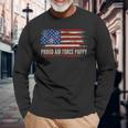 Vintage Proud Air Force Pappy American Flag Veteran Long Sleeve T-Shirt Gifts for Old Men
