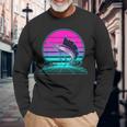 Vintage Retro Sunset Marlin Langarmshirts Geschenke für alte Männer