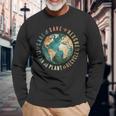 Vintage Save Bees Rescue Animals Recycle Plastic Earth Day Long Sleeve T-Shirt Gifts for Old Men
