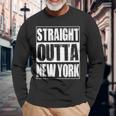 Vintage Straight Outta New York City Long Sleeve T-Shirt Gifts for Old Men